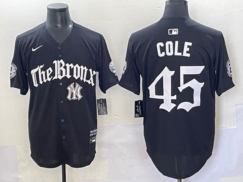 Men 2025 New York Yankees #45 Cole Black Five generations Joint Name Nike MLB Jersey style 9->new york yankees->MLB Jersey